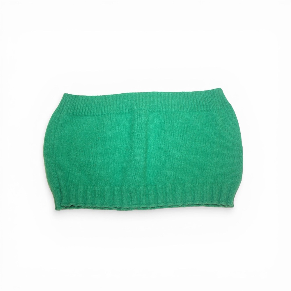 Green Knit Tube Top | Y2K Style | Strapless Crop Top